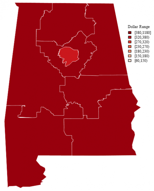 Alabama Male Social Security Disability Income (SSDI)